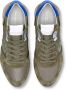 Philippe Model Blauw Groen Nylon Leren Sneakers voor Heren Green Heren - Thumbnail 4