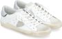 Philippe Model Lage Leren Sneaker met Suede en Glitter Inzetstukken White Dames - Thumbnail 3