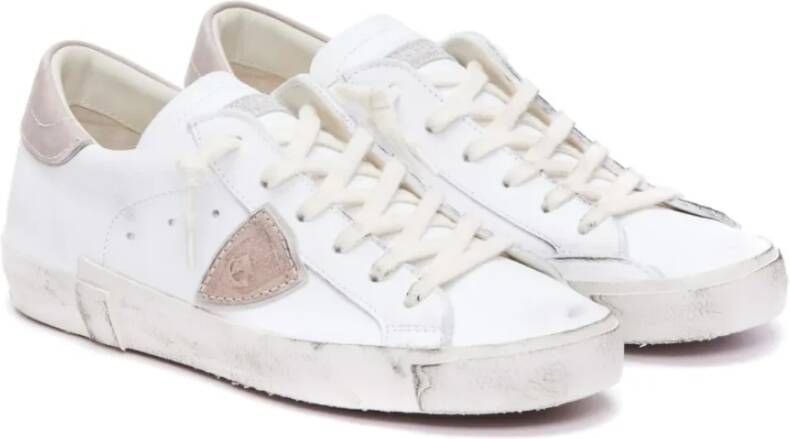 Philippe Model Paris Witte Leren Sneakers Wit Dames