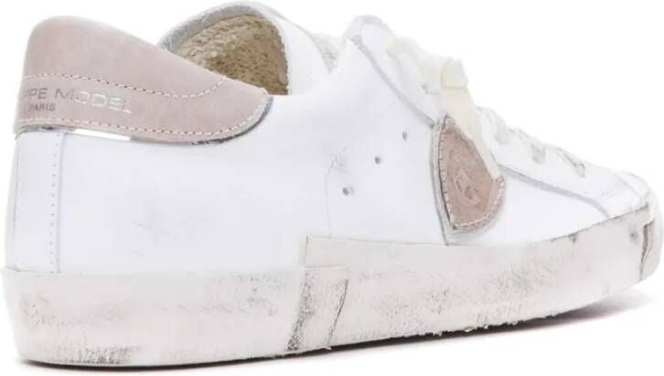 Philippe Model Paris Witte Leren Sneakers Wit Dames