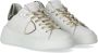 Philippe Model Witte Leren Sneaker met Vintage Velvet Detail White Dames - Thumbnail 8