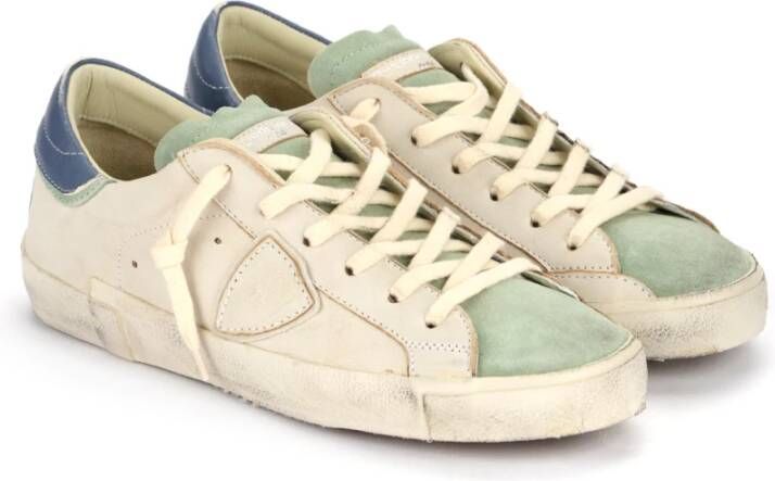 Philippe Model Vintage Leren Sneakers Wit Heren