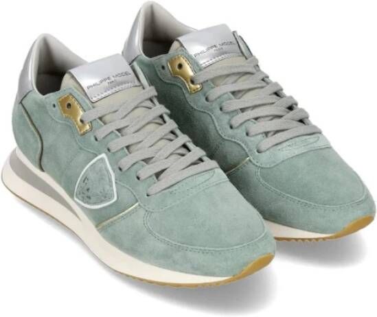 Philippe Model Sportieve lage sneaker in het groen Green Dames