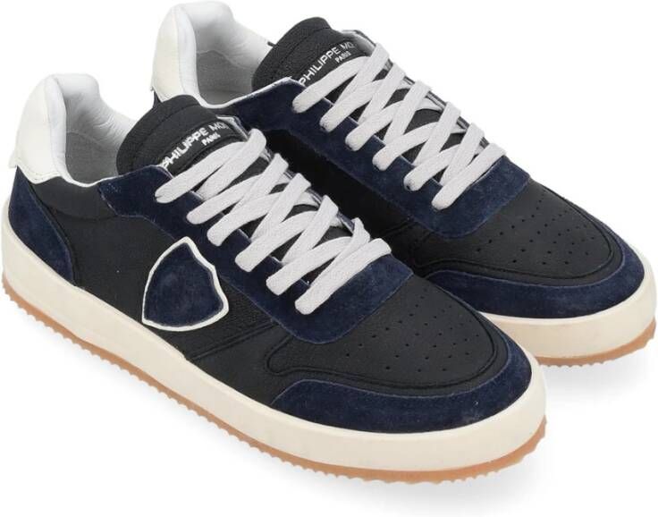 Philippe Model Stijlvolle Lage Heren Sneakers in Blauw Blue Heren