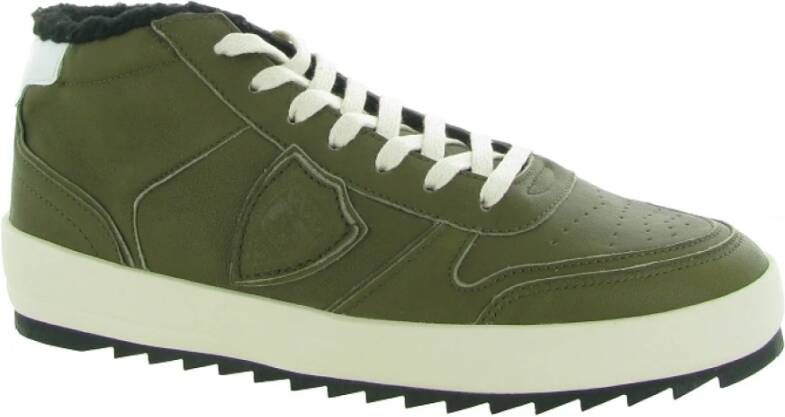 Philippe Model Stijlvolle Mid-Top Schoenen Green Heren