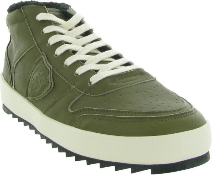 Philippe Model Stijlvolle Mid-Top Schoenen Green Heren