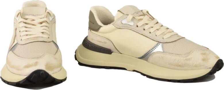 Philippe Model Stijlvolle Sneakers met Rubberen Zool Beige Heren