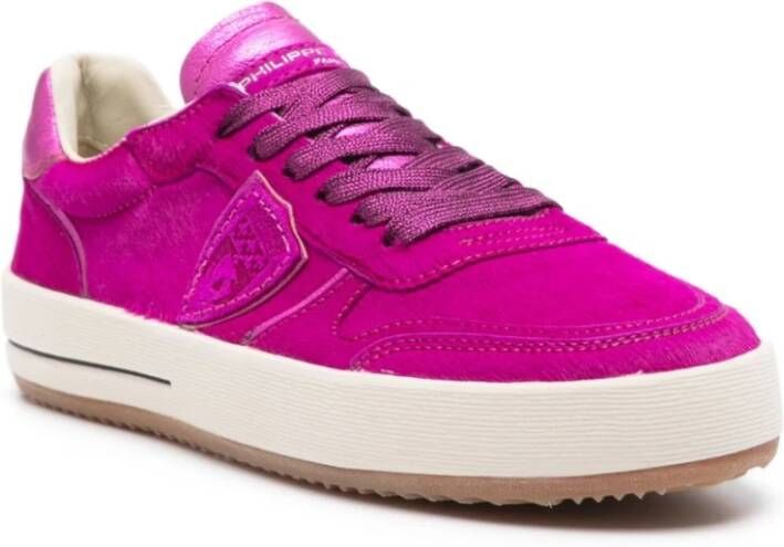 Philippe Model Stijlvolle Sneakers voor Mannen en Vrouwen Pink Dames