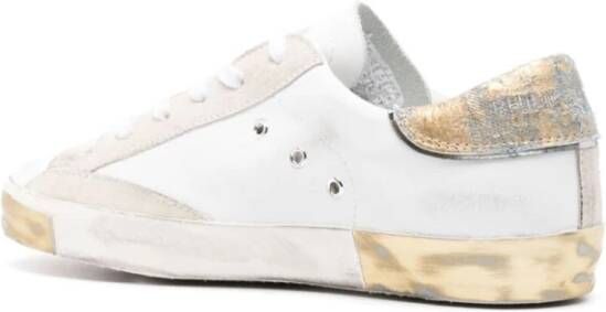 Philippe Model Witte Denim Leren Sneakers White Dames