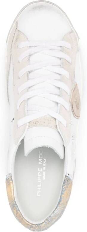 Philippe Model Witte Denim Leren Sneakers White Dames