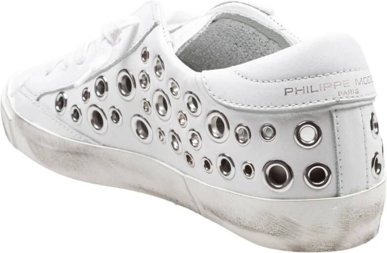 Philippe Model Studded Witte Leren Sneakers White Dames