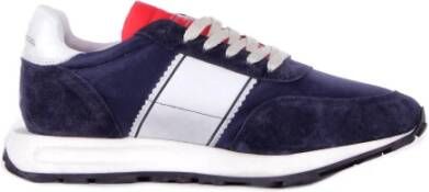 Philippe Model Suède Logo Sneakers Rubberen Zool Blue Heren