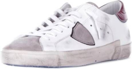 Philippe Model Suède Logo Sneakers Rubberen Zool White Heren