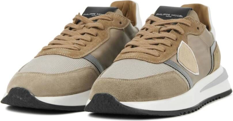 Philippe Model Taupe Suede Sneakers Beige Heren