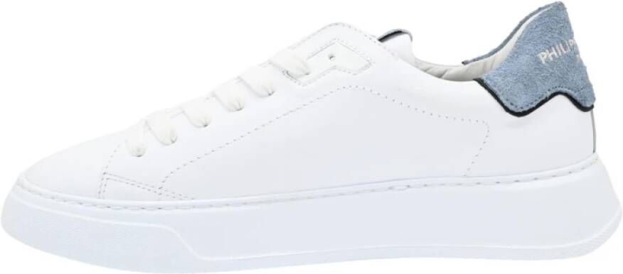 Philippe Model Temple Low Lime Blanc Denim Sneakers White Heren