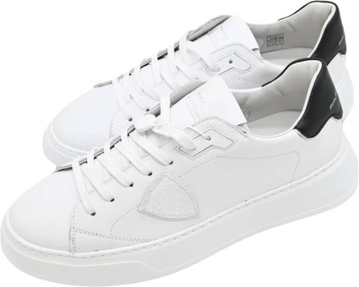 Philippe Model Temple Low Sneakers in Wit Zwart White Heren