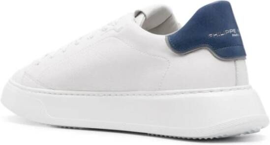 Philippe Model Temple Veau Lage Sneakers Zwart Wit White Heren