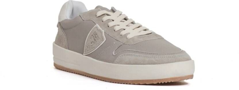 Philippe Model Tortora Leren Sneakers Beige Heren