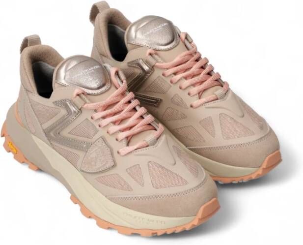 Philippe Model Trekking-geïnspireerde stoffen sneakers met Vibram zool Beige Dames