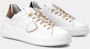 Philippe Model Witte Leren Sneaker met Vintage Velvet Detail White Dames - Thumbnail 4