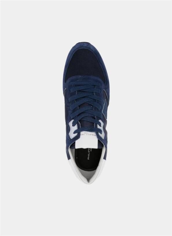 Philippe Model Stijlvolle Nylon Sneakers Blue Heren