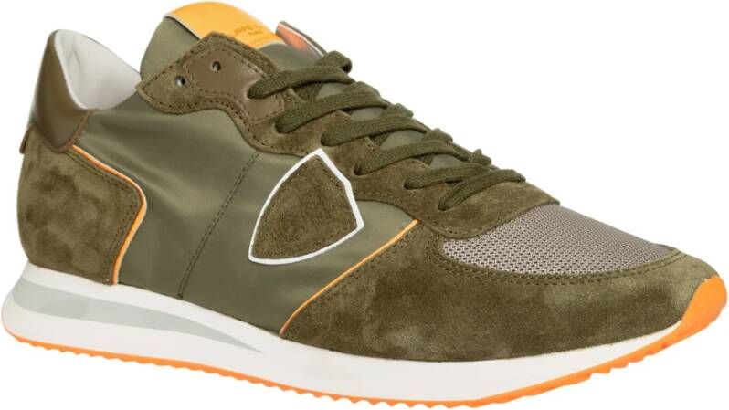 Philippe Model Leren Vetersluiting Sneakers Groen Heren