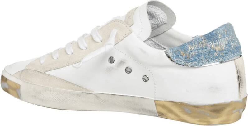 Philippe Model Vintage Distressed Sneakers White Dames