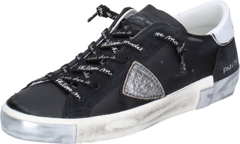 Philippe Model Vintage Leren Dames Sneakers Black Dames