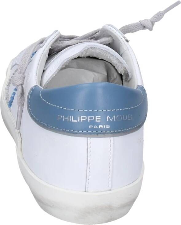 Philippe Model Vintage Leren Sneakers voor Mannen White Heren