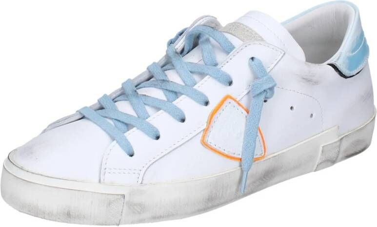 Philippe Model Vintage Leren Sneakers voor Mannen White Heren