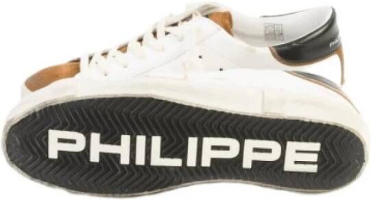 Philippe Model Vintage Leren Sneakers voor Mannen White Heren