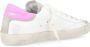 Philippe Model Vintage Sneaker in wit en fluorescerend roze White Dames - Thumbnail 5