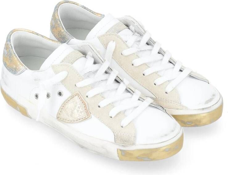 Philippe Model Vintage Sneaker in wit goud blauw White Dames