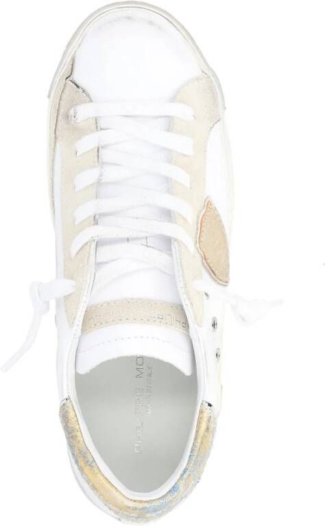 Philippe Model Vintage Sneaker in wit goud blauw White Dames