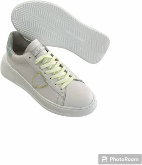 Philippe Model Wit Geel Glitter Sneakers Gray Dames