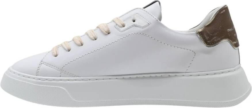 Philippe Model Witte Bruin Leren Sneakers White Heren