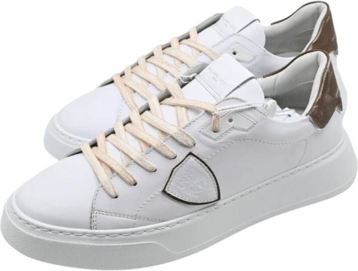 Philippe Model Witte Bruin Leren Sneakers White Heren