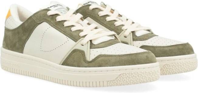 Philippe Model Witte en groene leren sneaker La Grande Multicolor Heren