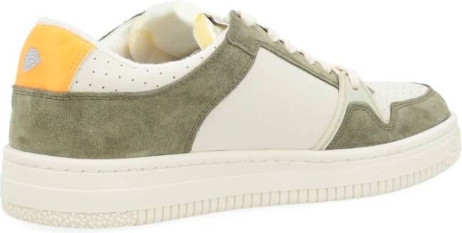 Philippe Model Witte en groene leren sneaker La Grande Multicolor Heren