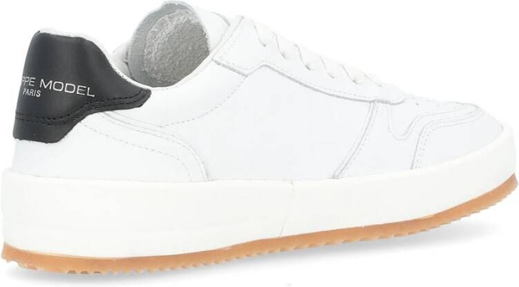 Philippe Model Witte en Zwarte Leren Sneaker White Dames