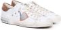 Philippe Model Witte Kalfsleren Lage Sneakers met Metalen Details White Heren - Thumbnail 2