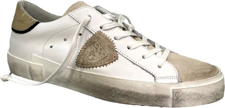 Philippe Model Witte lage sneakers met reliëflogo White Dames