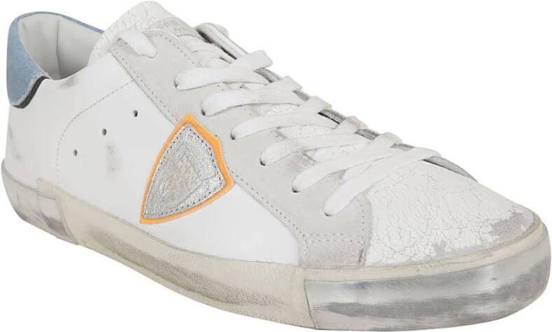 Philippe Model Witte Leren Lage Sneakers Multicolor Heren