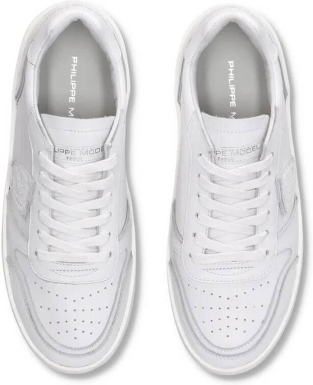 Philippe Model Witte Leren Lage Sneakers White Heren