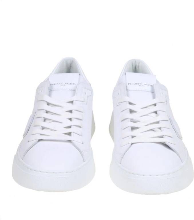 Philippe Model Witte Leren Lage Sneakers White Heren