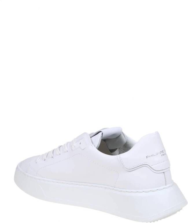 Philippe Model Witte Leren Lage Sneakers White Heren