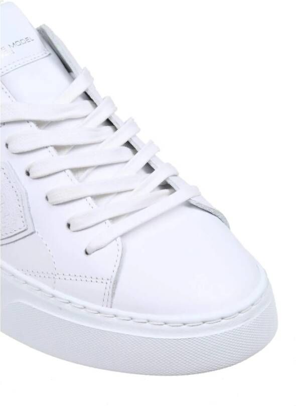 Philippe Model Witte Leren Lage Sneakers White Heren