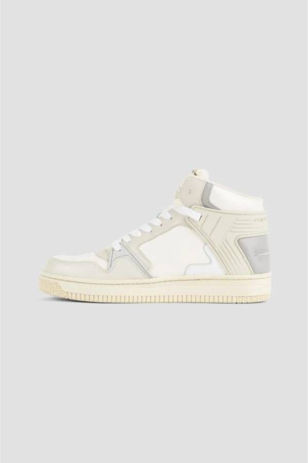 Philippe Model Witte Leren Mid-Top Sneakers White Heren