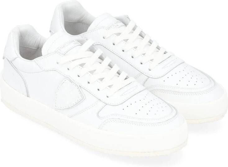 Philippe Model Witte Leren Sneaker Nice Model White Heren