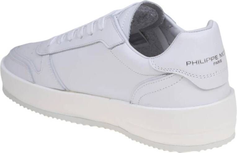 Philippe Model Witte Leren Sneakers Lage Top White Heren